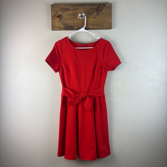 Kate Spade Tie-waist Ponte Dress Cherry Pepper Red Size Small - CUTE Dress!! - Picture 4 of 11